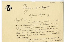 [Carta] 1942 mayo 17, Santiago, Chile [a] Juan Mujica de la Fuente