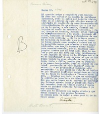 [Carta] 1946 marzo 17, Buenos Aires, Argentina [a] Juan Mujica, Bahía Blanca, Argentina