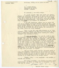 [Carta] 1949 julio 24, Santiago, Chile [a] Juan Mujica, Bilbao, España