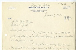 [Carta] 1951 junio 22, Santiago de Cuba [a] Juan Mujica de la Fuente, Bilbao, España