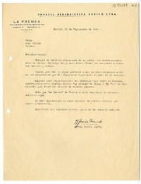 [Carta] 1949 septiembre 20, Curicó, Chile [a] Juan Mujica de la Fuente, Bilbao, España