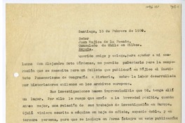 [Carta] 1950 febrero 15, Santiago, Chile [a] Juan Mujica de la Fuente, Bilbao, España