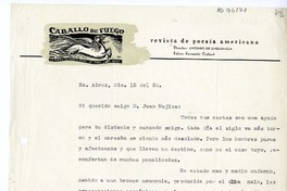 [Carta] 1950 diciembre 15, Buenos Aires, Argentina [a] Juan Mujica de la Fuente, Bilbao, España