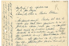 [Carta] 1946 agosto 5, Santiago, Chile [a] Juan Mujica de la Fuente, Bahía Blanca, Argentina