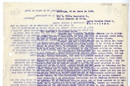 [Carta] 1939 enero 390, Santiago, Chile [a] Tulio Maquieira, Barcelona, España