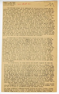 [Carta] 1961 abril 24, Arequipa, Perú [a] Tomás P. Mac Hale, Santiago, Chile