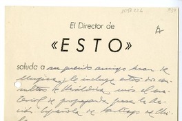[Carta] 1933 [Madrid], España [a] Juan Mujica de la Fuente