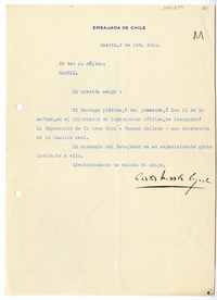 [Carta] 1930 noviembre 7, Madrid, España [a] Juan Mujica de la Fuente