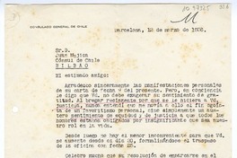 [Carta] 1936 marzo 12, Barcelona, España [a] Juan Mujica de la Fuente, Bilbao