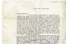 [Carta] 1956 mayo 10, Nueva York [a] Humberto Díaz-Casanueva