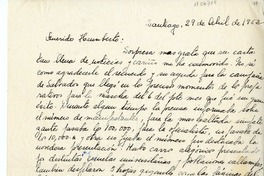 [Carta] 1952 abril 29, Santiago, Chile [a] Humberto Díaz-Casanueva, [Italia]