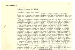 [Carta] 1934 feb. 20, Talca, Chile [a] Homero Arce