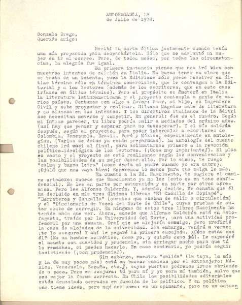 [Carta] 1978 jul. 18, Antofagasta, Chile [a] Gonzalo Drago