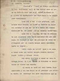 [Carta] 1950 julio 26, Santiago, Chile [a su esposa]