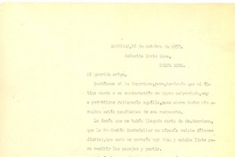 [Carta] 1957 oct. 16, Santiago, Chile [a] Doris Dana, New York