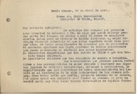 [Carta] 1947 abril 23, Bahía Blanca, Argentina [a] Julio Barrenechea Pino, Bogotá