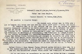 [Carta] 1964 enero 25, La Habana, Cuba [a] Juan Mujica, Lima, Perú