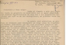 [Carta] 1963 julio 12, Lima, Perú [a] Eugenio Pereira Salas, Santiago, Chile