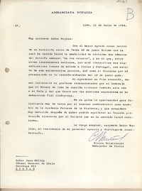 [Carta] 1964 julio 13, Lima, Perú [a] Juan Mujica