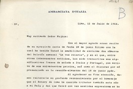 [Carta] 1964 julio 13, Lima, Perú [a] Juan Mujica