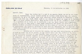 [Carta] 1946 septiembre 11, Caracas, Venezuela [a] Juan Mujica de la Fuente