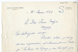 [Carta] 1963 denero 4, Madrid, España [a] Juan Mujica de la Fuente, Arequipa, Perú