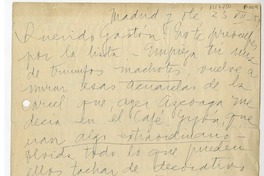 [Carta] 1951 julio 23, Madrid, España [a] Gastón [Castelló Bravo]  [manuscrito] Stella Corvalán.