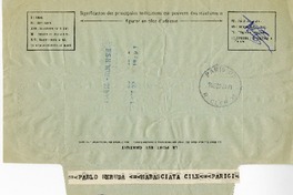 [Telegrama] 1971 octubre 22, Torino, Italia [a] Pablo Neruda  [manuscrito] Giulio Einaudi.