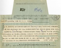 [Telegrama] 1971 octubre 22, Roma, Italia [a] Pablo Neruda  [manuscrito] Luigi Longo.