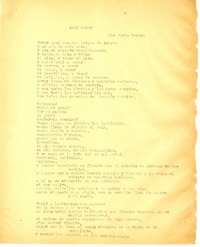 Aquí estoy  [manuscrito] Pablo Neruda ; transcripción mecanografiada por Raúl Silva Castro.