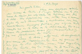 [Carta] [1950] mayo 28, Santiago, Chile [a] Pedro Olmos  [manuscrito] Ernesto Montenegro.