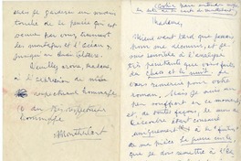 [Carta] 1963 diciembre 5, Paris, Francia [a] Magdalena Petit  [manuscrito] Henri de Montherlant; traducción al español por Magdalena Petit.