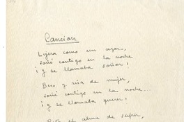 Canción  [manuscrito] José María Pemán.