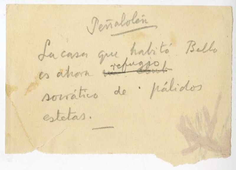 Peñalolen  [manuscrito] Joaquín Edwards Bello.