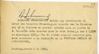 [Carta] 1958 marzo 5, Santiago, Chile [a] Leopoldo Pizarro  [manuscrito] Benjamín Subercaseaux.