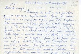 [Carta] 1975 marzo 14, Viña del Mar, Chile [a] Oreste Plath  [manuscrito] Sara Vial.