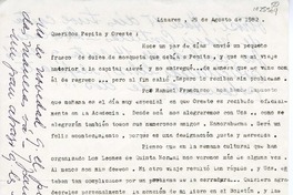[Carta] 1982 agosto 29, Linares, Chile [a] Oreste Plath  [manuscrito] Emma Jauch.