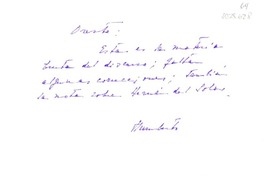 [Carta] [1980], New York [a] Oreste Plath  [manuscrito] Humberto Díaz Casanueva.