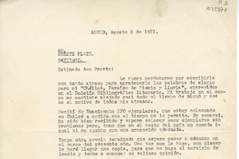 [Carta] 1981 agosto 2, Ancud, Chile [a] Oreste Plath, Santiago  [manuscrito] Duncan Gilchrist.