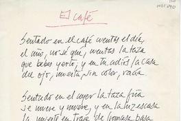 El café  [manuscrito] Miguel Arteche.