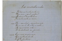La moribunda  [manuscrito] Eusebio Lillo.