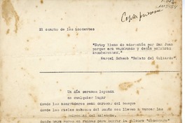 El osario de los inocentes (I)  [manuscrito] Jorge Teillier.