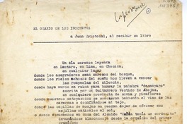 El osario de los inocentes (II)  [manuscrito] Jorge Teillier.
