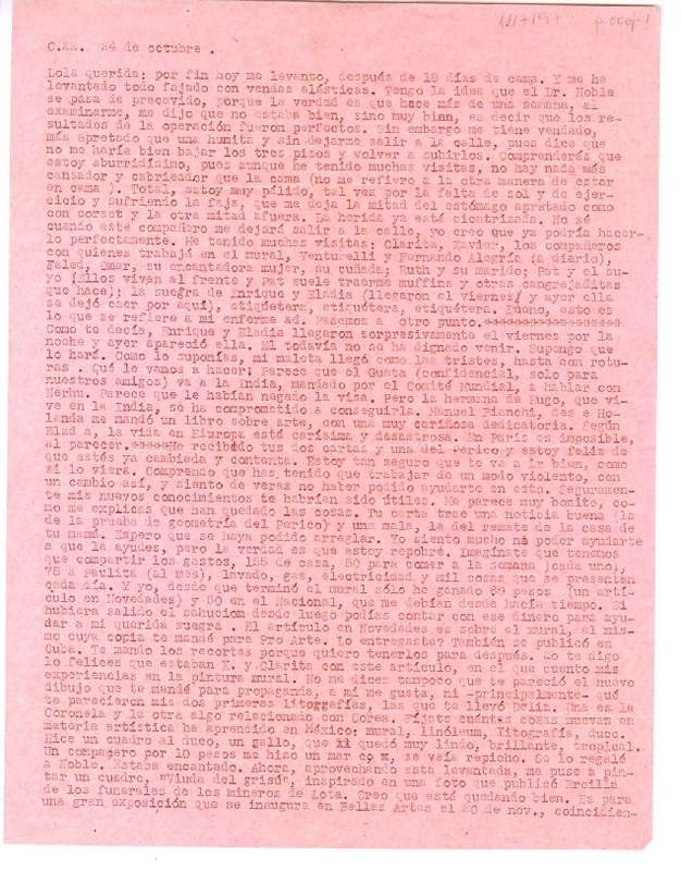 [Carta] [1950] octubre 24, [México] [a] Lola Falcón  [manuscrito] Luis Enrique Délano.