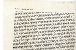 [Carta] 1949 septiembre 30, México D. F. [a] Lola Falcón  [manuscrito] Luis Enrique Délano.