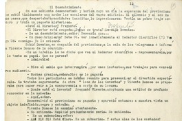 [El descubrimiento...]  [manuscrito] Juan Guzmán Cruchaga.