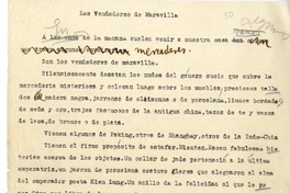 Los vendedores de maravillas  [manuscrito] Juan Guzmán Cruchaga.