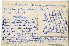 [Tarjeta] [1970], Buenos Aires, Argentina [a] Juan Guzmán Cruchaga  [manuscrito] María Luisa Bombal.