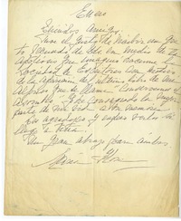 [Carta] [1970] enero, Santiago, Chile [a] Juan Guzmán Cruchaga  [manuscrito] María Flora Yáñez.
