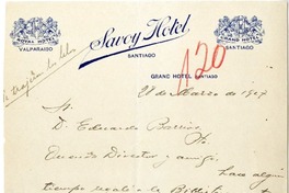 [Carta] 1917 marzo 28, Santiago, Chile [a] Eduardo Barrios  [manuscrito] Miguel Luis Rocuant.